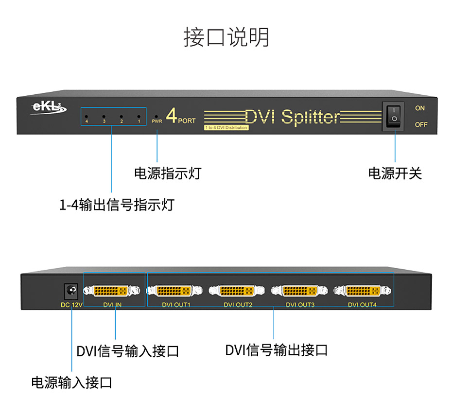 DVI分配器1分4 104D接口说明