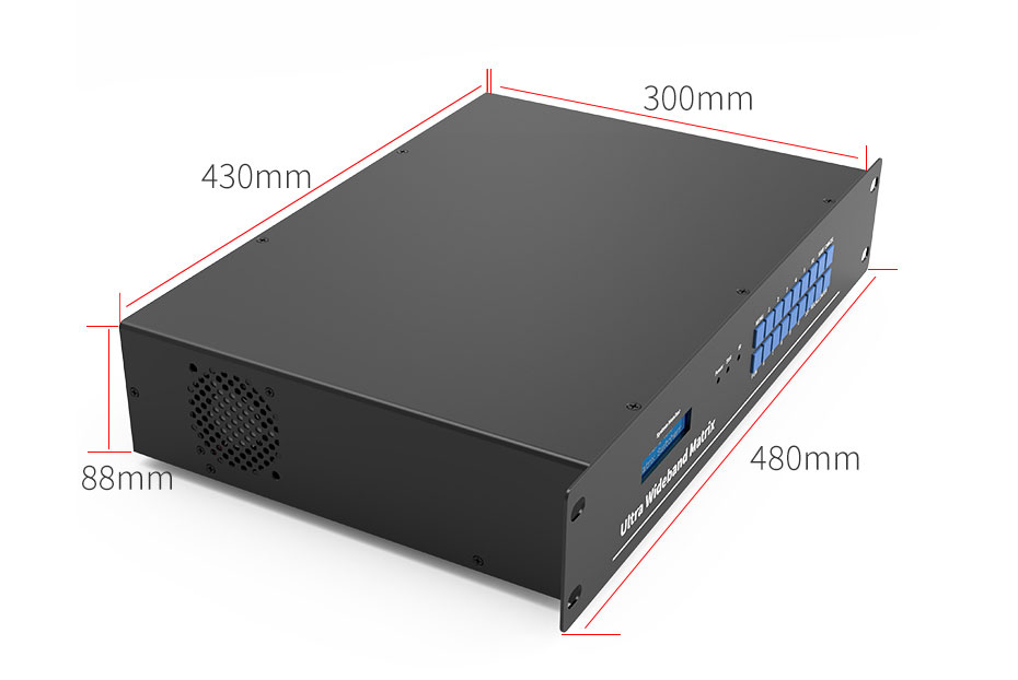 HDMI矩阵16进16出1616H长：480mm；宽：300mm；高：88mm