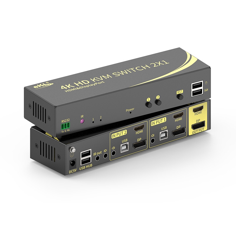 DP HDMI KVM2进2出双屏切换器21DH