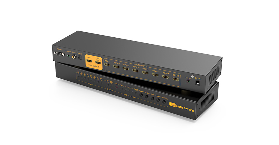 cq9电子平台网站8进2出HDMI切换器812H