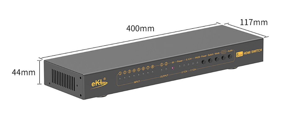 cq9电子平台网站HDMI切换器812HA实物尺寸图