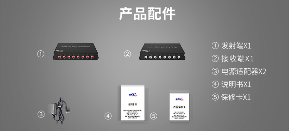 20千米8路单向音频光端机8ZA标准配件