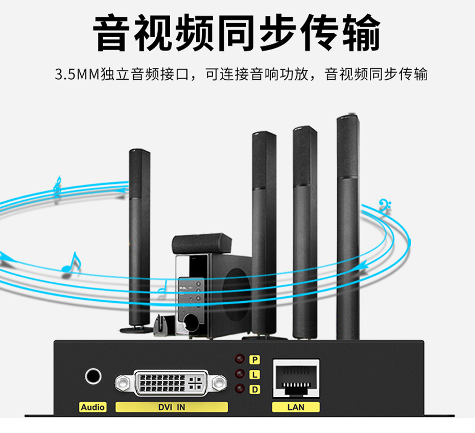 200米DVI单网线延长器DE200支持音视频同步