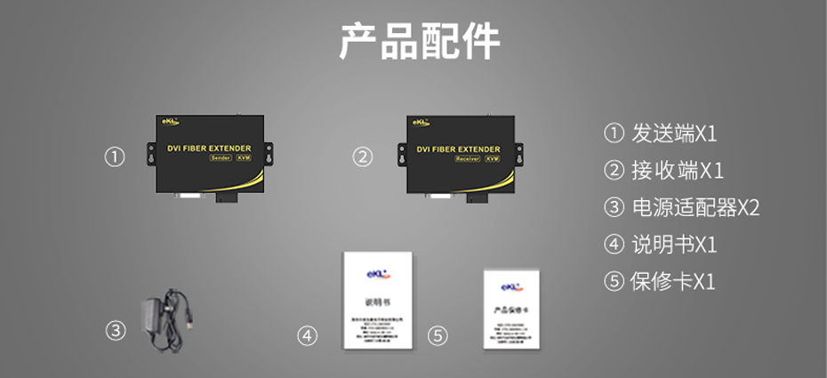 20千米DVI KVM光纤延长器DFKU200标准配件 20千米DVI KVM光纤延长器DFKU200标准配件