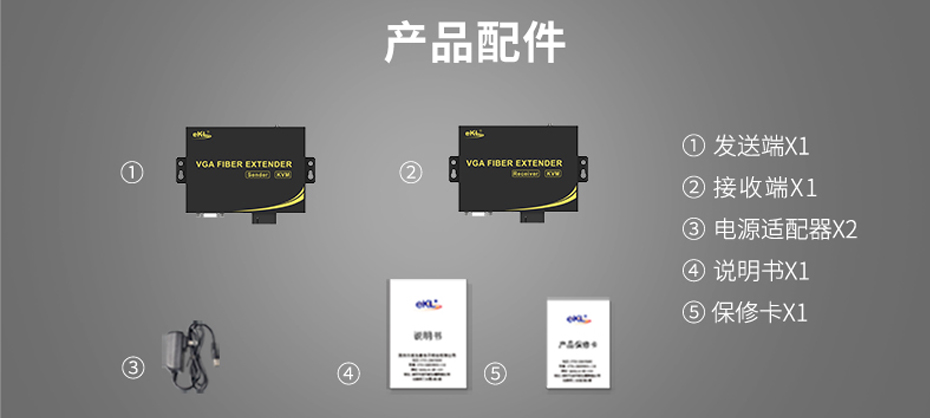 20千米VGA光端机VF200标准配件