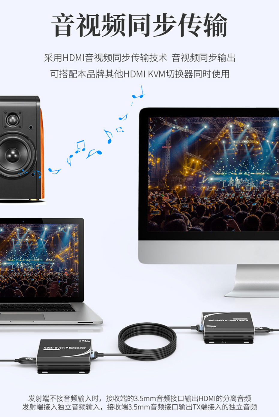HDMI KVM延长器1对多/多对多HU150支持音视频同步传输