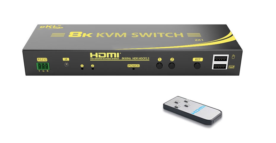8K HDMI2.1 KVM切换器2进1出21HK2.1如何使用？