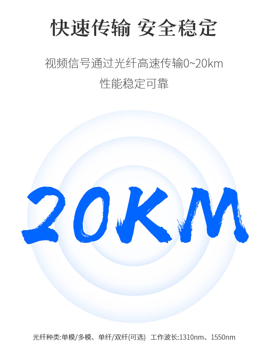 20千米SDI视频光端机SDF01使用单模光纤最远可延长20千米