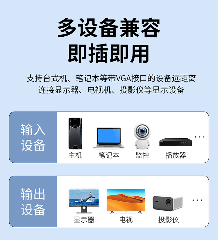 cq9电子平台网站 VGA转网线延长器VE300兼容VGA接口设备