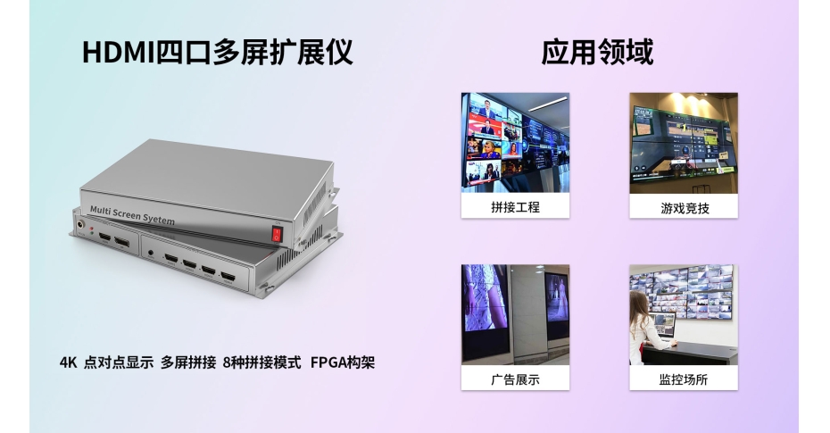HDMI 4口多屏扩展仪M04连接使用视频教程