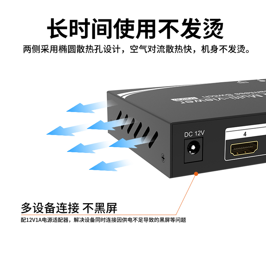 HDMI四画面分割器VS04长时间使用不发烫